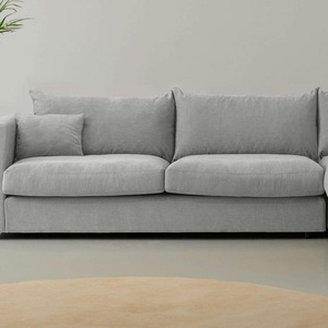 LeGer Home by Lena Gercke Ecksofa Avelina, 2 Teile, Breite 297 cm, in Cord- und Chenille- Stoff, Rückenkissen mit Federn