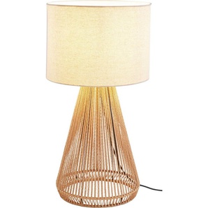 LeGer Home by Lena Gercke Tischleuchte Zuri, ohne Leuchtmittel, Tischlampe mit Sisalschnur, Leinenschirm / Stoff - beige