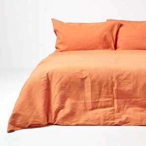 Leinen Bettwäsche Set Burnt Orange, 240 x 220 cm - Homescapes