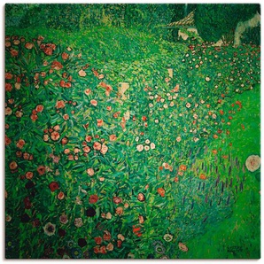 Leinwandbild ARTLAND Italienische Gartenlandschaft Bilder Gr. B/H: 100 cm x 100 cm, Leinwandbild Garten quadratisch, 1 St., grün Leinwandbilder auf Keilrahmen gespannt