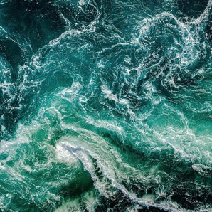 Leinwandbild QUEENCE Aqua Bilder Gr. B/H: 90 cm x 60 cm, rechteckig Meer-Meer Bilder Querformat, 1 St., grün Leinwandbilder Akustikbild mit sehr guten Schallabsorptions-Eigenschaften