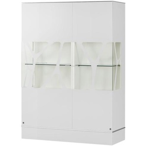 LEONARDO Highboard  Cube ¦ weiß ¦ Maße (cm): B: 110 H: 158 T: 42