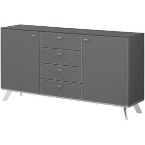 LEONARDO Sideboard Leo Curve 50 - grau - Materialmix - 181 cm - 93 cm - 43 cm | Möbel Kraft