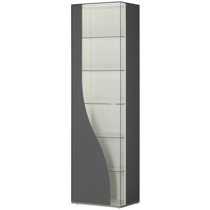 LEONARDO Vitrine Leo Curve 50 - grau - Materialmix - 61 cm - 216 cm - 43 cm | Möbel Kraft