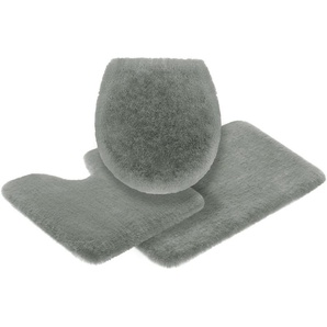 Leonique Badematte Ransol, besonders langer Flor, sehr flauschig, Höhe 50 mm, fußbodenheizungsgeeignet, strapazierfähig, Polyester, rechteckig, 3-tlg. Stand-WC Set, Badteppich, Kaninchenfell-Haptik, rechteckig, rund & als 3-tlg. Set