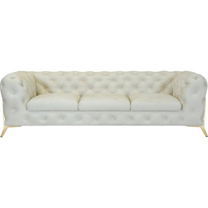 Leonique Chesterfield-Sofa Amaury, aufwändige Knopfheftung, moderne Chesterfield Optik, Fußfarbe wählbar