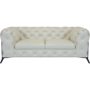 Leonique Chesterfield-Sofa Amaury, aufwändige Knopfheftung, moderne Chesterfield Optik, Fußfarbe wählbar