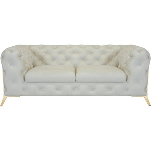 Leonique Chesterfield-Sofa Amaury, aufwändige Knopfheftung, moderne Chesterfield Optik, Fußfarbe wählbar