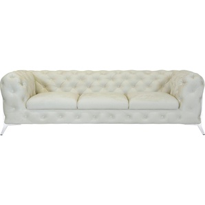 Leonique Chesterfield-Sofa Amaury, aufwändige Knopfheftung, moderne Chesterfield Optik, Fußfarbe wählbar