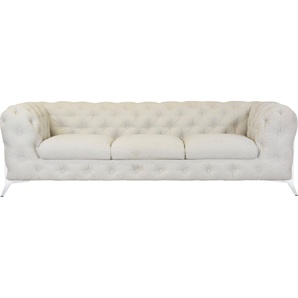 Leonique Chesterfield-Sofa Amaury, aufwändige Knopfheftung, moderne Chesterfield Optik, Fußfarbe wählbar