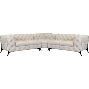 Leonique Chesterfield-Sofa Amaury L-Form, Chesterfield-Optik, Breite/Tiefe je 262 cm, Fußfarbe wählbar