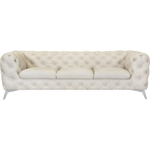 Leonique Chesterfield-Sofa Glynis, aufwändige Knopfheftung, moderne Chesterfield Optik, Fußfarbe wählbar