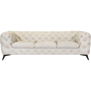 Leonique Chesterfield-Sofa Glynis, aufwändige Knopfheftung, moderne Chesterfield Optik, Fußfarbe wählbar