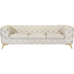 Leonique Chesterfield-Sofa Glynis, aufwändige Knopfheftung, moderne Chesterfield Optik, Fußfarbe wählbar