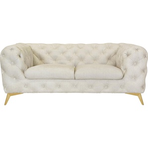 Leonique Chesterfield-Sofa Glynis, aufwändige Knopfheftung, moderne Chesterfield Optik, Fußfarbe wählbar