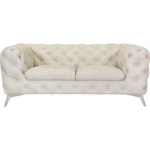 Leonique Chesterfield-Sofa Glynis, aufwändige Knopfheftung, moderne Chesterfield Optik, Fußfarbe wählbar