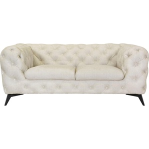 Leonique Chesterfield-Sofa Glynis, aufwändige Knopfheftung, moderne Chesterfield Optik, Fußfarbe wählbar