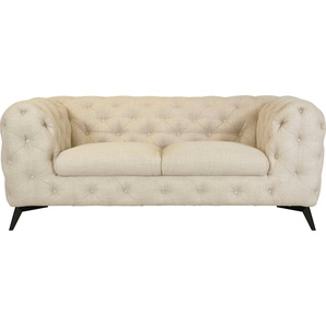 Leonique Chesterfield-Sofa Glynis, aufwändige Knopfheftung, moderne Chesterfield Optik, Fußfarbe wählbar