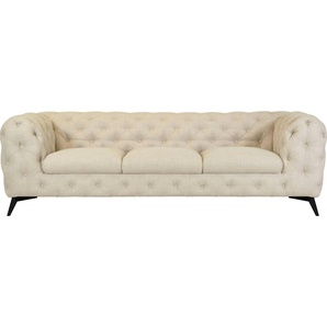 Leonique Chesterfield-Sofa Glynis, aufwändige Knopfheftung, moderne Chesterfield Optik, Fußfarbe wählbar