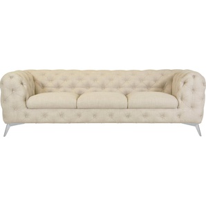 Leonique Chesterfield-Sofa Glynis, aufwändige Knopfheftung, moderne Chesterfield Optik, Fußfarbe wählbar