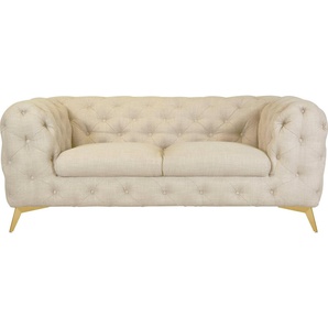 Leonique Chesterfield-Sofa Glynis, aufwändige Knopfheftung, moderne Chesterfield Optik, Fußfarbe wählbar