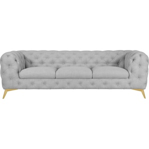 Leonique Chesterfield-Sofa Glynis, aufwändige Knopfheftung, moderne Chesterfield Optik, Fußfarbe wählbar