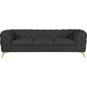 Leonique Chesterfield-Sofa Glynis, aufwändige Knopfheftung, moderne Chesterfield Optik, Fußfarbe wählbar