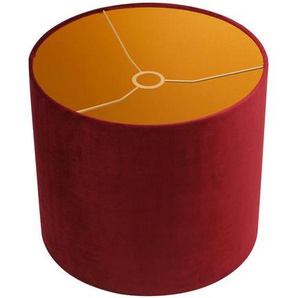 Leuchtenschirm Velour, Rot, Metall, Textil, zylindrisch, E27, 24 cm, Lampen & Leuchten, Innenbeleuchtung, Lampenschirme