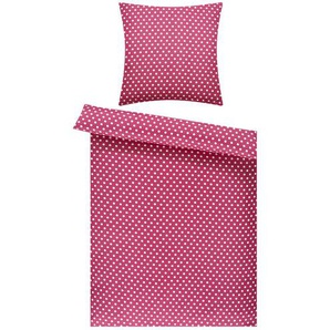 levelone Microfaser Bettwäsche Polka Dot | rot | 135 cm |