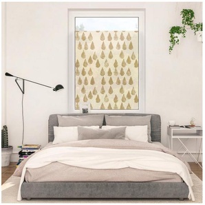 LICHTBLICK ORIGINAL Fensterfolie Fensterfolie selbstklebend, Sichtschutz, Golden Drops - Gold, blickdicht, glatt