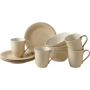 like.Villeroy & Boch Frühstücksservice Color Loop, Beige, Keramik, 12-teilig, Uni, 29x24x23 cm, Essen & Trinken, Geschirr, Geschirr-Sets, Kaffeeservice