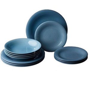 like.Villeroy & Boch Tellerset Color Loop Horizon, Blau, Keramik, 12-teilig, rund, 28x21x28 cm, Essen & Trinken, Geschirr, Geschirr-Sets, Teller-Sets