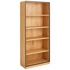 Linea Natura Aktenregal, Anthrazit, Eiche, Holzwerkstoff, Eiche,Asteiche, furniert, 4 Fächer, 86x197x40 cm, Typenauswahl, Beimöbel erhältlich, stehend, Arbeitszimmer, Büroregale, Aktenregale