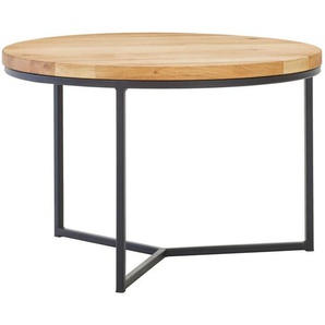 Linea Natura Couchtisch, Eiche, Holz, Eiche, massiv, rund, eckig, Flachrohr, 60x37x60 cm, einfacher Aufbau, Wohnzimmer, Wohnzimmertische, Couchtische