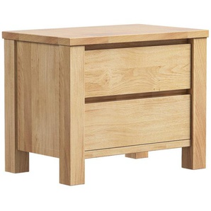 Linea Natura Nachtschrank, Eiche, Holz, Wildeiche, massiv, 2 Schubladen, 60x47x38 cm, Typenauswahl, Holzmöbel, Holztische, Nachttische Holz