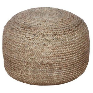 Linea Natura Pouf Goa, Naturmaterialien, Struktur, Füllung: Styroporkugeln, 45x45x30 cm, Oeko-Tex® Standard 100, Indoor, Wohnzimmer, Hocker, Poufs