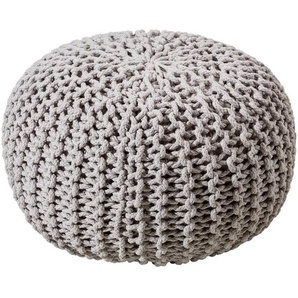 Linea Natura Pouf, Silber, Textil, Uni, Füllung: Styroporkugeln, 55x55x35 cm, AZO-frei, Indoor, Wohnzimmer, Hocker, Poufs