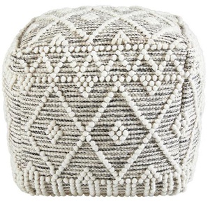 Linea Natura Pouf Sylt, Grau, Textil, geometrisch, 45x45x45 cm, Wohnzimmer, Hocker, Poufs