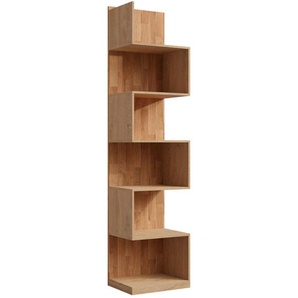 Linea Natura Regal, Eiche, Holz, Holzwerkstoff, Eiche, massiv, 50x212x38 cm, Beimöbel erhältlich, stehend, in verschiedenen Holzarten erhältlich, Arbeitszimmer, Büroregale, Bücherregale