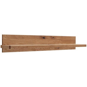 Linea Natura Wandboard, Eiche, Holz, Holzwerkstoff, Balkeneiche, massiv, 154x24x25 cm, Wohnzimmer, Regale, Wandboards