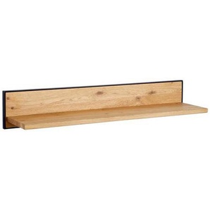 Linea Natura Wandregal, Anthrazit, Eiche, Holz, Metall, Asteiche, teilmassiv, 85x15x22 cm, Beimöbel erhältlich, hängend, Küchen, Küchenmöbel, Küchenregale