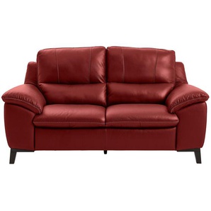 Livetastic 2,5-Sitzer, Rot, Leder, Echtleder, Semi-Anilinleder, 211x97x95 cm, Made in EU, Wohnzimmer, Sofas & Couches, Wohnlandschaften, Ledersofas