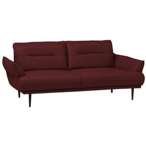 Livetastic 2-Sitzer-Sofa, Bordeaux, Leder, Echtleder, Rindleder, Buche, vollmassiv, 183x85x96 cm, Made in EU, Lederauswahl, Armteil links, rechts, Wohnzimmer, Sofas & Couches, Wohnlandschaften, Ledersofas