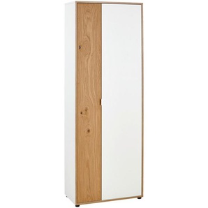 Livetastic Aktenschrank, Weiß, Eiche, Holzwerkstoff, Wildeiche, furniert, 4 Fächer, 67x186x35 cm, Arbeitszimmer, Aktenschränke