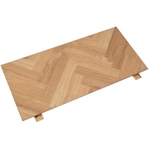 Livetastic Ansteckplatte Fischgrät, Eiche, Holz, Eiche, furniert, massiv, 45x2.5x95 cm, Esszimmer, Tische, Ansteckplatten