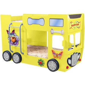 Livetastic Autobett, Gelb, Textil, Buche, vollmassiv, Höhe ca. 10 cm, 90x190 cm, Kinder- & Jugendzimmer, Kindermöbel, Kinderbetten, Spielbetten