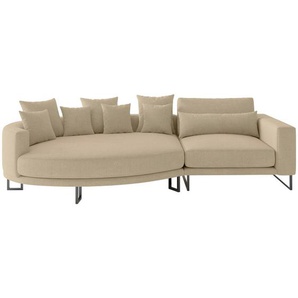 Livetastic Bigsofa Natalia, Beige, Textil, 2-Sitzer, Füllung: Daunen, Silikon,Silikon, 283x150 cm, Made in EU, Rücken echt, Wohnzimmer, Sofas & Couches, Sofas, Bigsofas