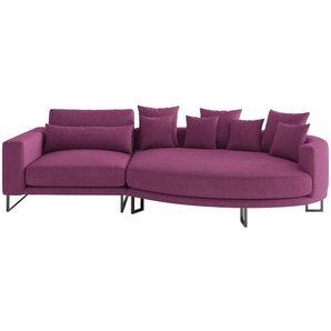 Livetastic Bigsofa Natalia, Magenta, Textil, 2-Sitzer, Füllung: Daunen, Silikon,Silikon, 283x150 cm, Made in EU, Rücken echt, Wohnzimmer, Sofas & Couches, Sofas, Bigsofas