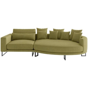 Livetastic Bigsofa Natalia, Olivgrün, Textil, 2-Sitzer, Füllung: Daunen, Silikon,Silikon, 283x150 cm, Made in EU, Rücken echt, Wohnzimmer, Sofas & Couches, Sofas, Bigsofas