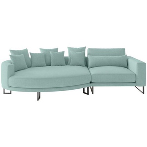 Livetastic Bigsofa Natalia, Türkis, Textil, 2-Sitzer, Füllung: Daunen, Silikon,Silikon, 283x150 cm, Made in EU, Rücken echt, Wohnzimmer, Sofas & Couches, Sofas, Bigsofas